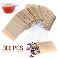 Angooni 300PCS Disposable Tea Filter Bags with Drawstring | 100% Natural & Safe Loose Leaf Tea Empty Tea Bags, 1-Cup Capacity