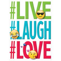 Creative Teaching Press Live, Laugh, Love Emoji Fun Inspire U Poster (8097)