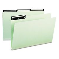 Smead Pressboard File Folder, 1/3-Cut Tab Flat Metal, 1" Expansion, Legal Size, Gray/Green, 25 per Box (18430)