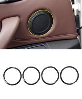 Car Door Plate Speaker Decoration Ring Trim 4pcs for BMW X1 F48 2016-2018 (Carbon Fiber)