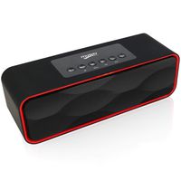Portable Wireless Bluetooth Stereo Speaker with Powerful Sound 10W Acoustic Drivers Built-in Mic FM Radio Micro SD Card USB AUX-in Slot for Smartphone, PC, MP3 and More