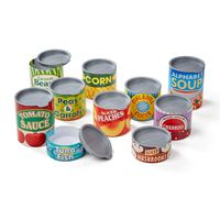 Melissa & Doug Let's Play House! Grocery Cans (Pretend Play, Pop-Off Lids, Sturdy Cardboard Construction, 10 Cans, Great Gift for Girls and Boys - Best for 3, 4, 5, and 6 Year Olds)