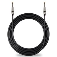 1/4" to 1/4" Audio Cord - ¼" To ¼ Inch Mono Jack Male Connection 50 ft 12 Gauge Black Heavy Duty Professional Speaker Cable Wire - Delivers Sound - Pyle Pro PPJJ50