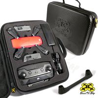 Drone Pit Stop Carrying Case for DJI Spark - Slots for Extra Battery, Charger and Transmitter. Splash-Proof | Durable | Compact | EVA Material - Maximum Protection Included (Small)