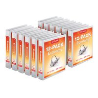 Cardinal by TOPS Products Economy Value ClearVue 1.5-Inch Slant-D Ring Binders, 375 Sheet Capacity, White, Case of 12 Binders (90751)