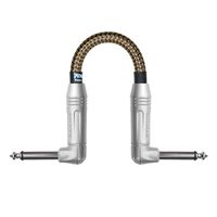 Spectraflex Braided Series Pedal Cable, Dual Right Angle Plugs, 6 Inch, Tweed