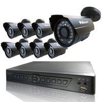 iSmart 8 Channel H.264 CCTV Security Surveillance HDMI Motion Recording DVR & 8 CMOS Outdoor Weatherproof IR Night Vision Bullet 700TVL Cameras with No Hard Disk Drive (D6108DH + No HDD + C1030DP7x8)