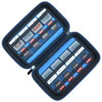 Game Card Storage Holder Hard Case for New Nintendo 3DS, 2DS XL, DS and Nintendo Switch or PS Vita - Black/Blue