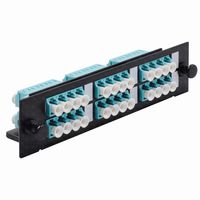 LC Fiber Adapter Panel LGX Footprint UPC, Loaded w/6 LC Quad OM3/OM4 Multimode Aqua - Beyondtech Multi Mode Series