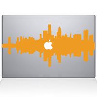 The Decal Guru Chicago City Skyline Decal Vinyl Sticker, 15" MacBook Pro (2015 & Older Models), Yellow (2327-MAC-15P-SY)