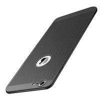 iPhone 6 6s Breathing Case, GerTong PC Mesh Design Ultra Slim Thin Breathable Cooling Heat Release Protective Shockproof Back Covers Shell for Apple iPhone 6 / 6s, 4.7 Inch (Black)