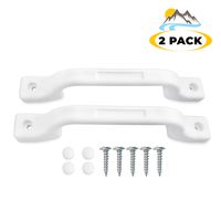 Camp'N -2 Piece- All Weather Plastic Grab Handle - Entry Door Assist Bar for RV, Trailer, Camper, Motor Home, Cargo Trailer, Boat-OEM Replacement (White 2-Piece)