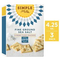 Simple Mills Almond Flour Crackers, Fine Ground Sea Salt, 4.25 Ounce (Pack of 3)