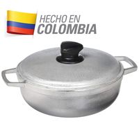 IMUSA USA GAU-80503 Traditional Aluminum Colombian Natural Caldero (Dutch Oven) 2.6-Quart, Silver