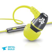 JLab Audio NEON Metal in-Ear Earbuds with Universal Mic for iPhone & Android, Guaranteed for Life - Gray/Yellow