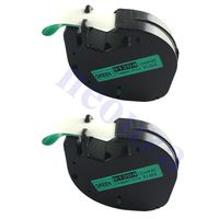 NEOUZA 2PK Compatible Dymo LetraTag LT 91204 91334 S0721640 Plastic Black on Green Labels Tape Cassette 12mm x 4m