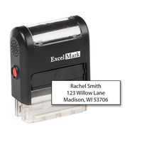 ExcelMark Custom Self Inking Rubber Stamp - Home or Office (A1539-3 Lines)