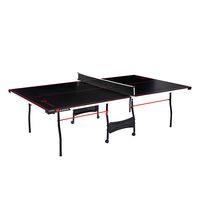 MD Sports Table Tennis Set, Regulation Ping Pong Table with Net, Paddles and Balls (8 Pieces) - Black and Red