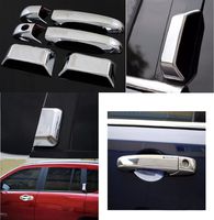 Nicebee 1 Set ABS Chrome Side Auto Door Handle Covers Cap Trim Kit with Logo for Jeep Compass 2007 2008 2009 2010 2011 2012 2013 2014