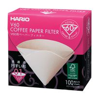 Hario V60 Paper Coffee Filters, Size 01, Natural, Untabbed