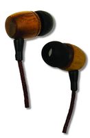 Earth-Budz - Genuine Wood Earbuds, in-Ear Noise-Isolating Headphones, with in-line Microphone. (Earth Diver)