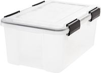 IRIS  Weathertight Storage Box, 19 Quart - Clear