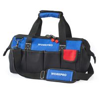 WORKPRO 18-inch Close Top Wide Mouth Storage Tool Bag with Adjustable Shoulder Strap, Sturdy Bottom