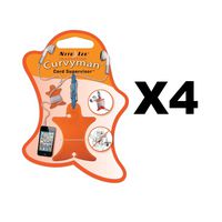 Nite Ize Curvyman Cord Supervisor Orange w/Slate Blue S-Biner Organizer (4-Pack)