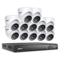 ANNKE 1080P HD PoE Network Video Security System, 16CH 4K Surveillance NVR with H.265 Video Compression, 1080P HD Weatherproof Cameras with Smart IR LEDs, APP Push Alert, Remote Access