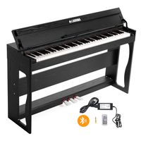 LAGRIMA 88 Key Weighted Digital Piano w/Bluetooth&MP3 Function, USB/MIDI/Headphone/Mic/Audio Output Feature, Suit for Kids, Teen, Adult, Beginner or Training Institution
