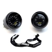 AEM 2 Gauge Display Set UEGO WideBand Air/Fuel Ratio Gauge + Boost Pressure Gauge -30-35psi + MAPerfomrance Lanyard