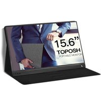 TOPOSH Portable Monitor 15.6" USB Type-C Full HD 1080 IPS USB C Portable Monitor Built-in Dual Speakers Compatible with Laptop Computer Raspberry pi Gaming Monitor for PS4 PS3 Xbox