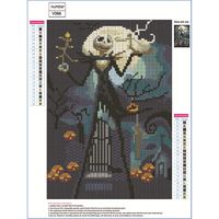 Putars DIY 5D Diamond Painting by Number Kit, Halloween Pumpkin Man Crystal Rhinestone Embroidery Cross Stitch Arts Craft Canvas Wall Decor Cross Stitch Home Decor 30 * 40cm