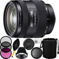 Sony 16-50mm f/2.8 Standard Zoom Lens for Sony A-Mount Cameras (White Box) + 3 Piece Filter Kit (UV-CPL-FLD) + Lens Pouch + Lens Dust Blower + Microfiber Cleaning Cloth