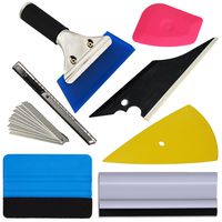 Ehdis 7 Pieces Vehicle Glass Protective Film Car Window Wrapping Tint Vinyl Installing Tool: Squeegees, Scrapers, Film Cutters
