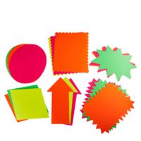 Juvale 18-Count Neon Poster Board Cutout Shapes, 6 Designs, 11 x 14 Inches