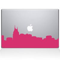 The Decal Guru 2301-MAC-15X-BG Nashville City Skyline Decal Vinyl Sticker, 15" MacBook Pro (2016 & Newer), Pink