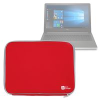 DURAGADGET Red Travel Water Resistant & Shock Absorbent Neoprene Laptop Sleeve with Dual Zips - Suitable for Dell Inspiron i5558-2859BLK