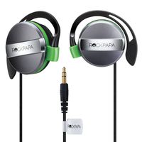 Rockpapa On Ear Kids Childs Boys Girls Adults Earphones Headphones 3.5mm for MP3/4 DVD PC iPhone iPad iPod Tablet Black/Green