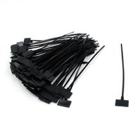 Tulead Zip Tags Black Wire Labels Zip Tie Self-Locking Markers 5.9" Length Pack of 100