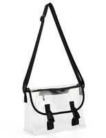 PACMAXI NFL Clear Stadium Bag Clear Crossbody Bag Stadium Approved Transparent Bag with Adjustable Shoulder Strap (Medium)