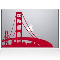 The Decal Guru San Francisco City Skyline Decal Vinyl Sticker, 15" MacBook Pro (2016 & Newer Models), Red (2303-MAC-15X-DR)