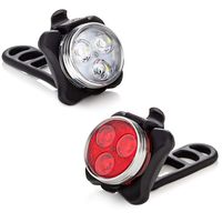 Vont Bike Light Set, USB Rechargeable Super Bright Bicycle Light, Bike Lights Front and Back, Bike Headlight, 2X Longer Battery Life, Waterproof, 4 Modes (2 Cables, 4 Straps) (BlackRed)