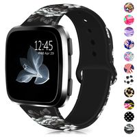 GeekSpark Bands Compatible with Fitbit Versa/Versa 2/Versa Lite SE,Soft Silicone Fadeless Pattern Printed Wristband Versa Smart Fitness Watch, Women Men
