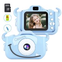 MITMOR Kids Cameras for Girls Boys with 32G SD Card Dual Lens 2.0 Inch IPS Color Screen,12.0MP HD Children Digital Video Toy Cameras Mini Camcorder Shockproof Case for 2-14 Years Kids Birthday Gifts