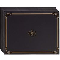 Certificate Holder - 12-Pack Diploma Cover, Document Cover for Letter-Sized Award Certificates, 300 GSM Linen Paper, Gold Foil Print, Black, 11.2 x 8.8 Inches