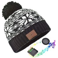 Wireless Bluetooth Beanie Hat Pom Pom Headphone Headset Music Audio Cap with Detachable Stereo Speakers & Microphone for Outdoor Sport Skiing Snowboard Skating Hiking Camping