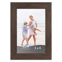 Icona Bay 4x6 Picture Frame (1 Pack, Hickory Brown), Brown Sturdy Wooden Composite Photo Frame 4 x 6, Wall or Table Mount, Set of 1 Exclusives Collection