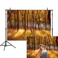 Allenjoy 7x5ft Autumn Maple Forest Backdrop Fall Golden Meadow Woodland Leaves Photography background Thanksgiving Harvest Party Decoration Cake Table Banner Shoot Photo Studio Booth Props
