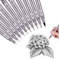 Black Precision Micro Line Pens,Ultra Fine Point Drawing Pen Set, Anti-Bleed Waterproof Archival Ink, Artist Illustration, Technical Drawing, Technical,Drawing,Office Writing,10/Set (Black)